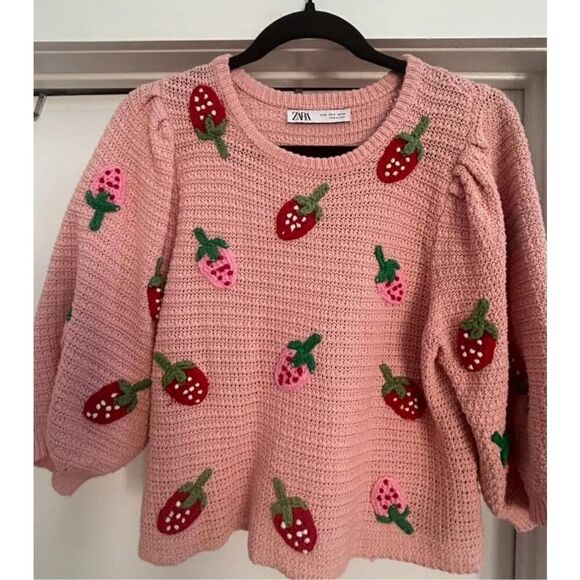 Zara Strawberry Knit Sweater - Picture 1 of 3